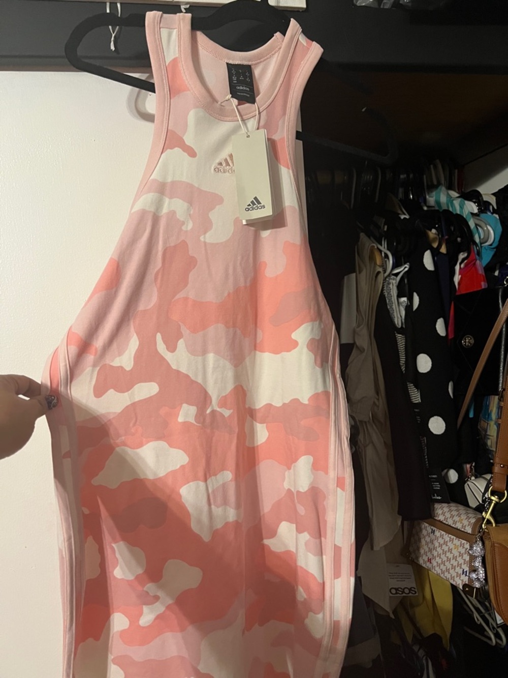 adidas Pink & White Camo Tank Dress